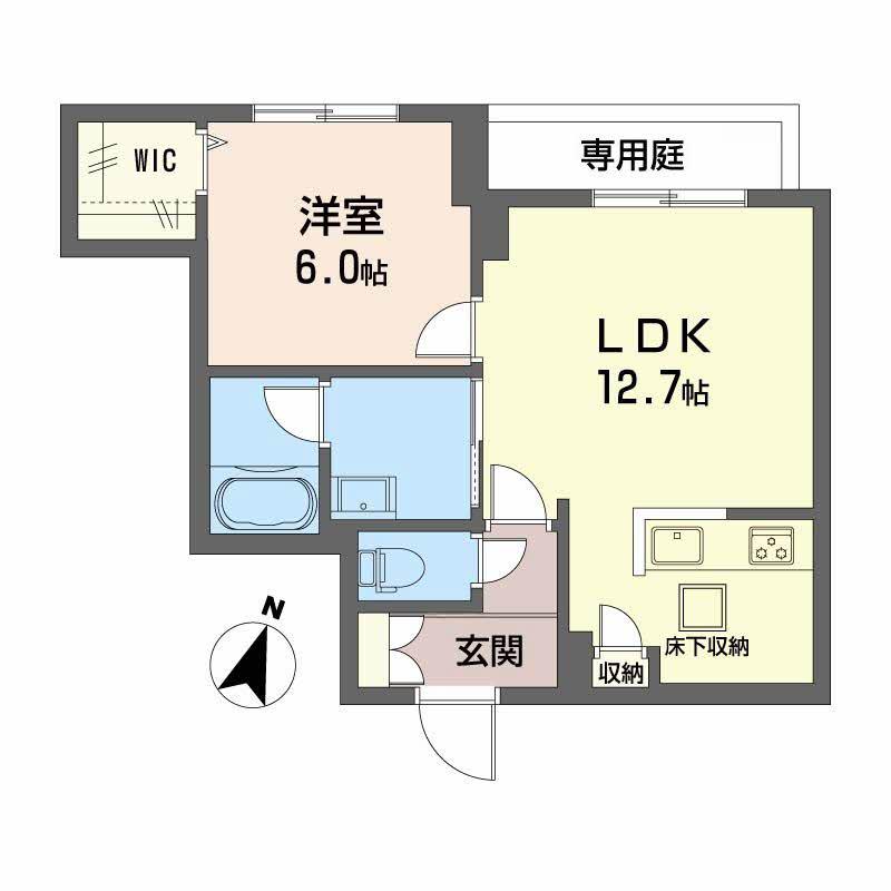 JUNRY-S(1LDK/1階)の間取り写真