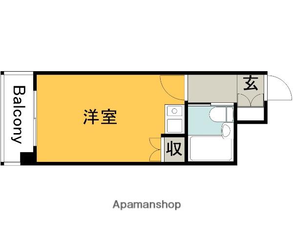 サンライズ可部(ワンルーム/2階)の間取り写真