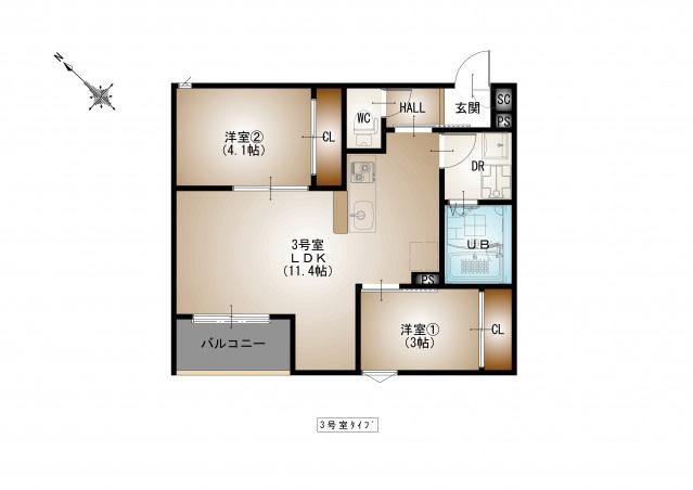 REGALESTーF 矢野駅前(2LDK/2階)の間取り写真