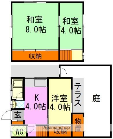 旭１丁目貸家(3K)の間取り写真