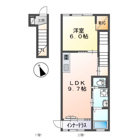 ピコットプレイス(1LDK/2階)の間取り写真