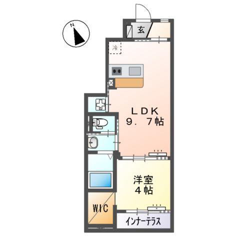 ピコットプレイス(1LDK/1階)の間取り写真