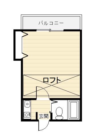 クレスト住吉A棟(1K/2階)の間取り写真