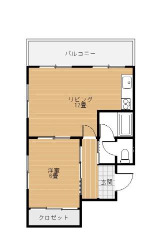 パークハイツ高須(1LDK/1階)の間取り写真