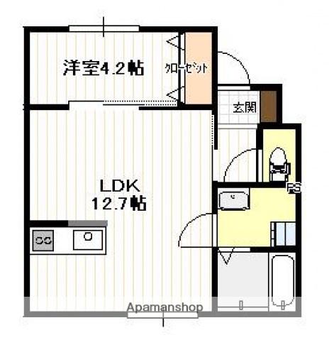 ダグラス・パレット上の浜(1LDK/1階)の間取り写真
