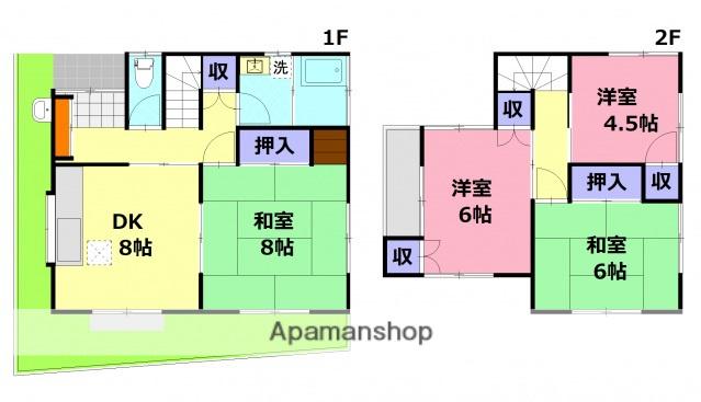 アストラムライン 西原駅(広島) 徒歩11分 2階建 築55年(4DK)の間取り写真