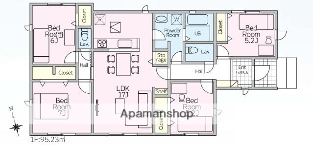 山陽本線 五日市駅 徒歩86分 1階建 築1年(4LDK)の間取り写真