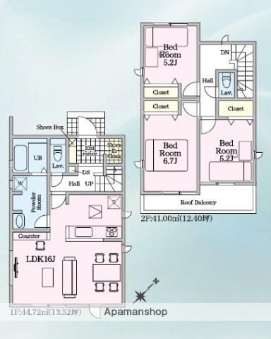 山陽本線 宮島口駅 徒歩15分 2階建 築1年(3LDK)の間取り写真