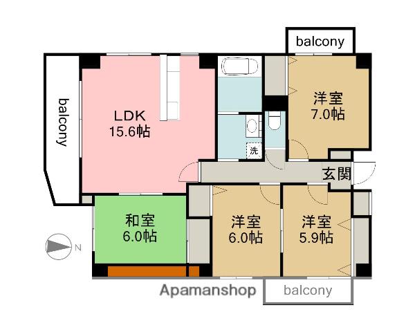 ラフォーレ古江(4LDK/4階)の間取り写真