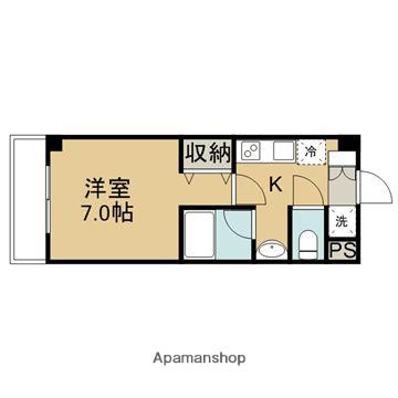 イマニシビル(1K/7階)の間取り写真