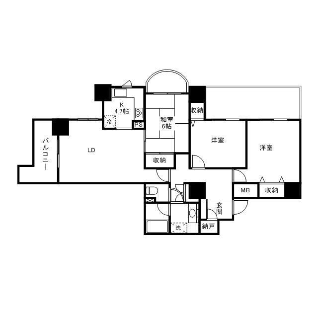 A.CITYタワーズウエスト(3LDK/13階)の間取り写真