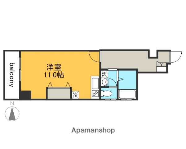 リバーウォーク広瀬(ワンルーム/4階)の間取り写真