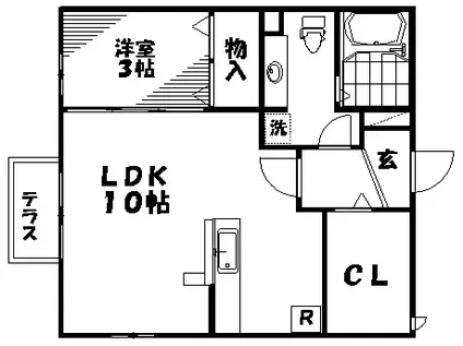 シャルマン宮島口(1LDK/1階)の間取り写真