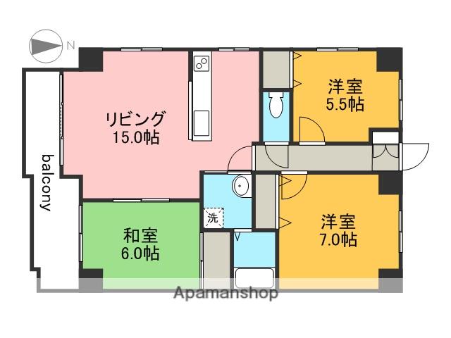 ロイヤルガーデン(3LDK/8階)の間取り写真