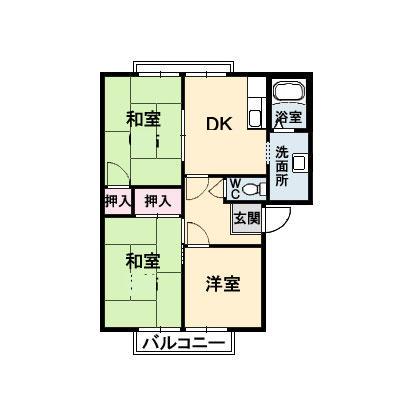 ブリランテ洋光(3K/2階)の間取り写真