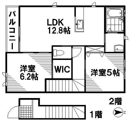 A・LIVE(2LDK/2階)の間取り写真