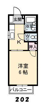 フレグランス住田(1K/2階)の間取り写真