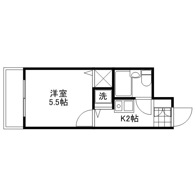トーカンキャステール己斐本町(1K/2階)の間取り写真