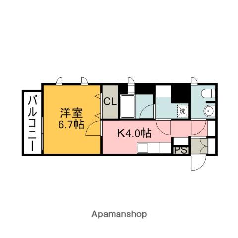 アガトンツインズβ(1K/3階)の間取り写真