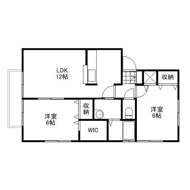 ヴィーブル石田(2LDK/2階)の間取り写真