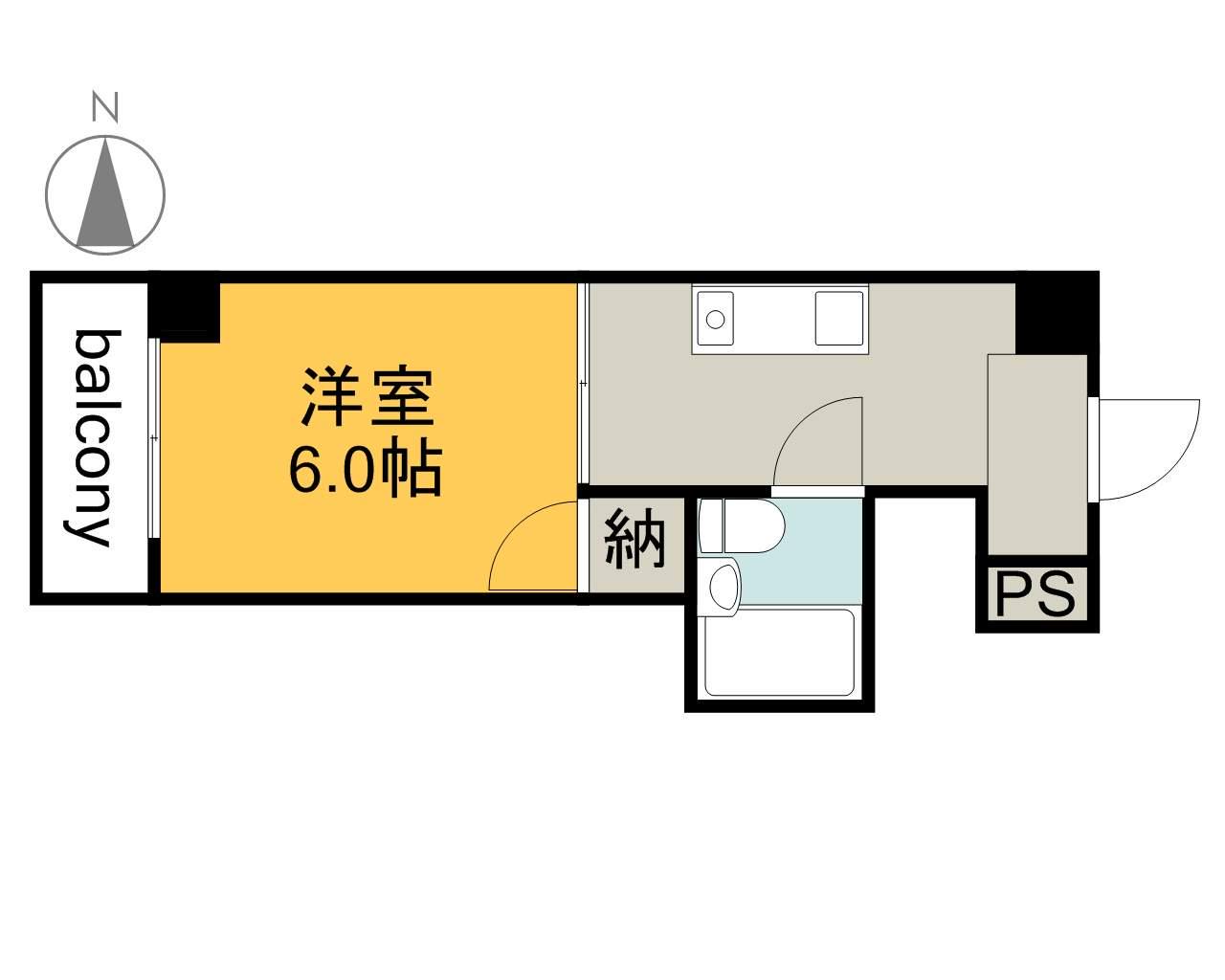 第2やたがいビル(1K/2階)の間取り写真