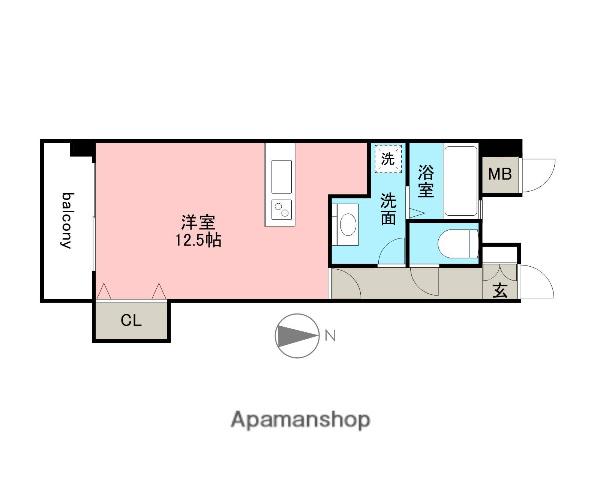 レンレンロイヤルガーデン(ワンルーム/6階)の間取り写真