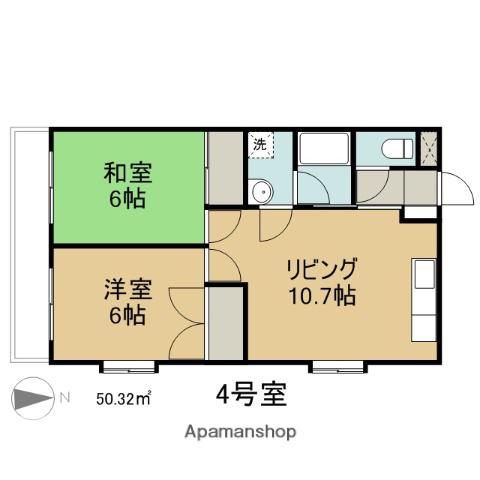 パークサイド中央(2LDK/2階)の間取り写真