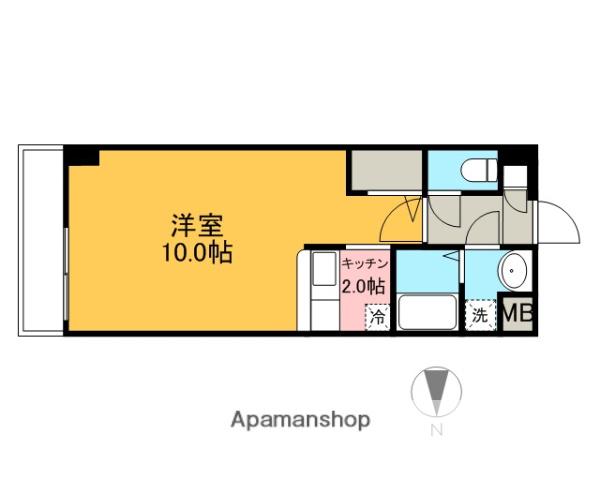 かみの井館(1K/3階)の間取り写真