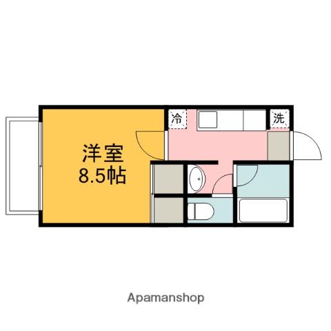 パルハイツUⅡ(1K/1階)の間取り写真