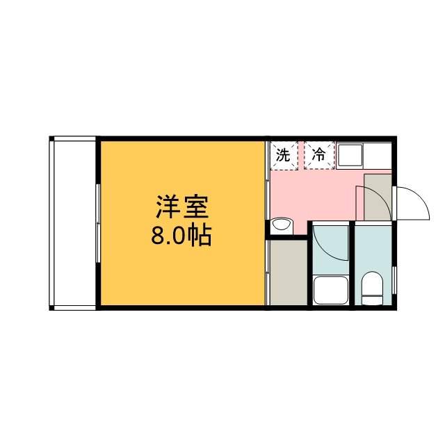 西条コーポ北館(1K/2階)の間取り写真