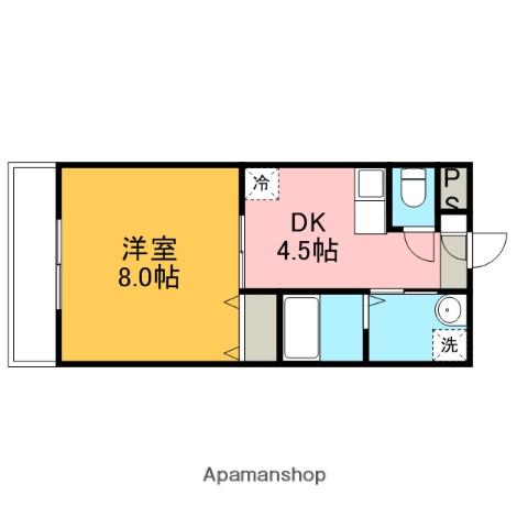 アンビシャス(1DK/1階)の間取り写真