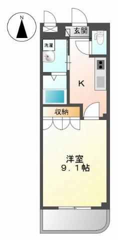 山陽本線 西条駅(広島) バス乗車時間：45分 春日野西バス停で下車 徒歩8分 2階建 築20年(1K/1階)の間取り写真