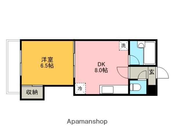 小倉屋ビル(1DK/7階)の間取り写真