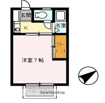 パークハウスB棟(1K/1階)の間取り写真