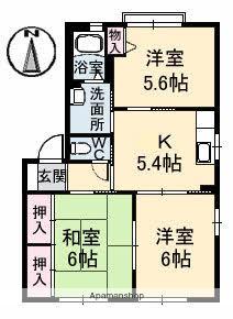 メゾンプラネA(3DK/1階)の間取り写真