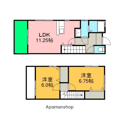 アステラスウィルⅡ棟(2LDK/2階)の間取り写真