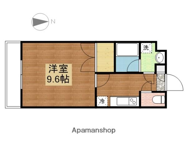 メゾンブルーム(1K/2階)の間取り写真