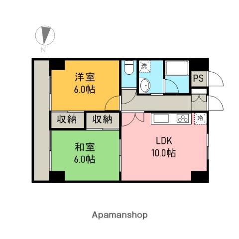 エルドラードA番館(2LDK/2階)の間取り写真