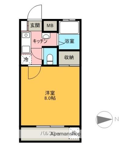 フローレンス椿(1K/1階)の間取り写真