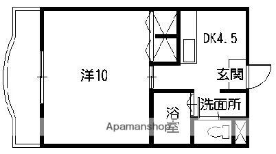 TN布袋(1DK/4階)の間取り写真