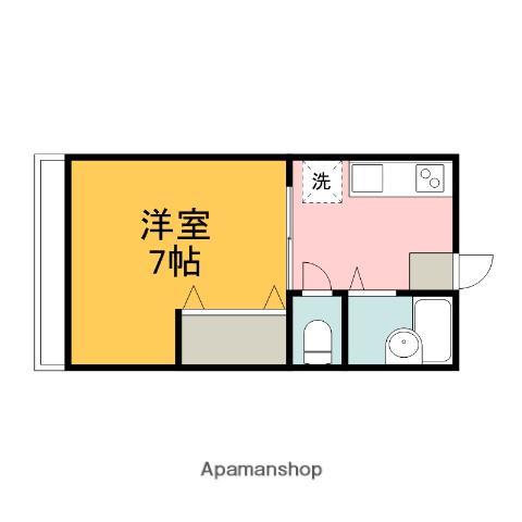 サンヒルズK2(1K/2階)の間取り写真