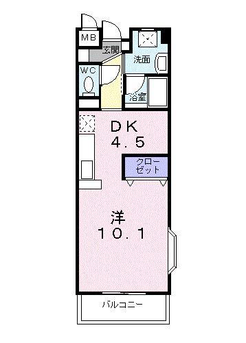 エテルノジェンテ(ワンルーム/3階)の間取り写真