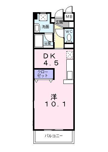 エテルノジェンテ(ワンルーム/1階)の間取り写真
