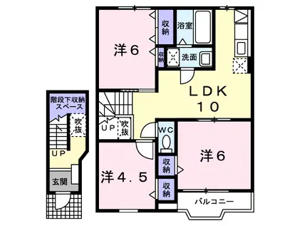 サミットハウスB棟(3LDK/2階)の間取り写真