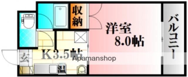 パークヒルズA(1K/2階)の間取り写真