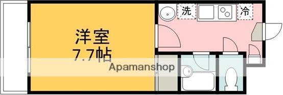 BONHEUR(1K/1階)の間取り写真