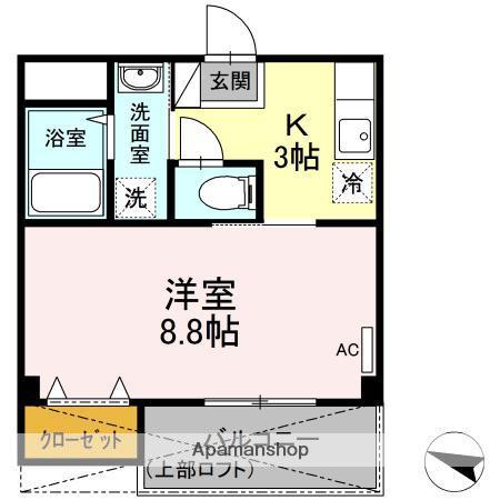 CREST OSHIKAWA(1K/2階)の間取り写真