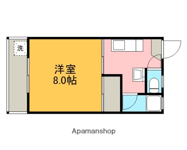 ライフハウスⅠ(1K/1階)の間取り写真