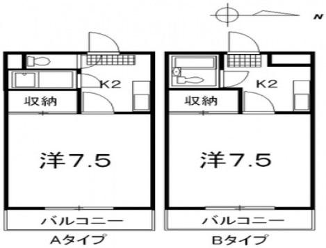 丸ビル(1K/3階)の間取り写真