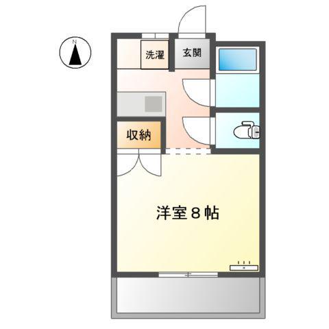 サンクレスト東広島(1K/2階)の間取り写真